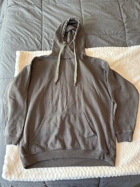 aerie Gray Pullover Hoodie with Drawstring